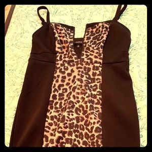 Black leopard stripe dress -worn once